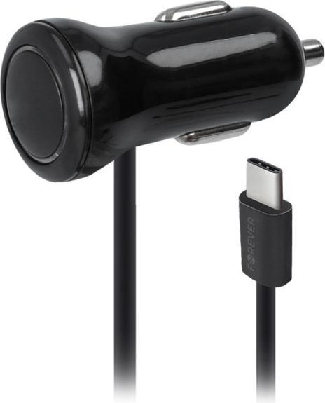 Produktbild Forever Zigaretten-Anzünder Autoladegerät, 2.1A USB-Typ C