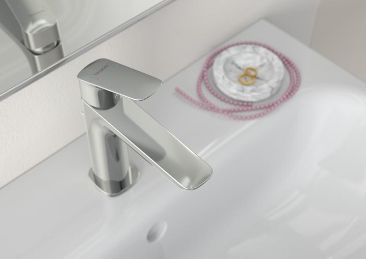 Actual product image hansgrohe HG single lever washbasin mixer 110 LOGIS with PushOpen pop-up waste chrome