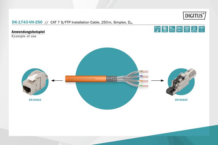 Produktbild Digitus Netzwerkkabel (S/FTP, CAT7, 250 m)