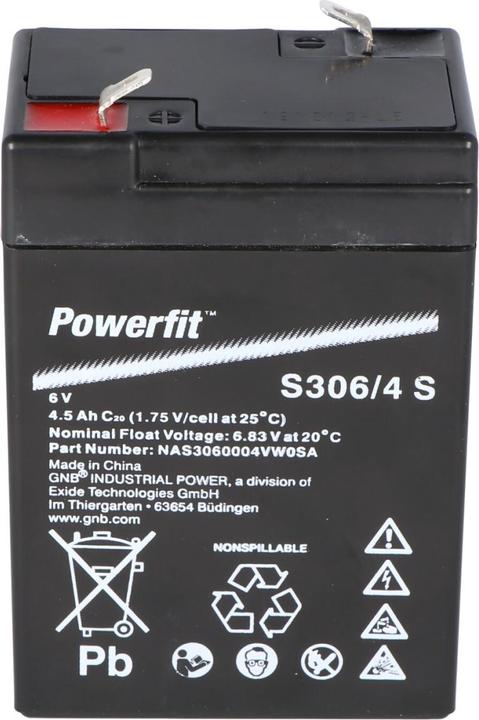 Produktbild Exide Akku Powerfit S306/4 S (6 V, 4.50 Ah)