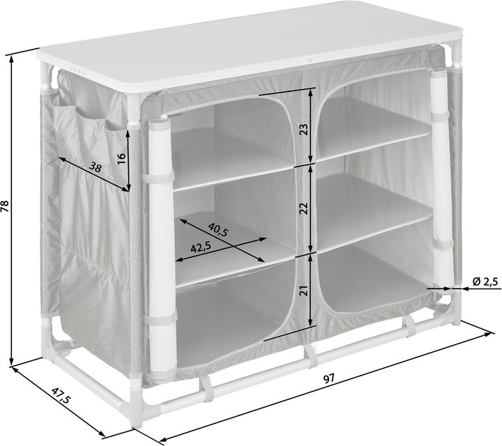 Produktbild tectake Campingküche 97x47,5x78cm