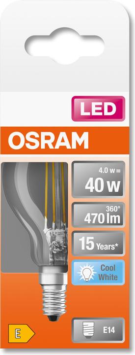 Produktbild Osram Led Retrofit Classic P (E14, 4 W, 470 lm, 1 x, E)