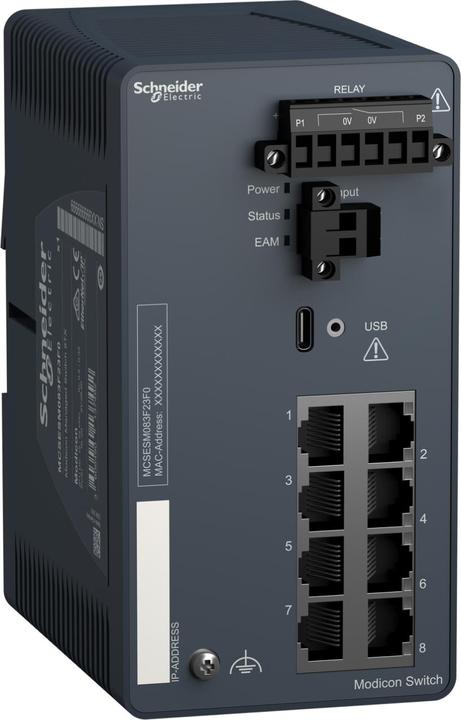 Produktbild Schneider Electric Schneider Modicon Managed MCSESM083F23F0Switch -8 Ports für Kupfer - Kupferdraht (8 Ports)