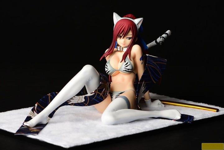 Actual product image Orca Fairy Tail Statue 1/6 Erza Scarlet - White Tiger CAT Gravure Style 13 cm