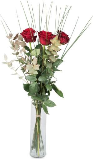 Immagine prodotto Fleurop 3 rose rosse con verde (Fiori recisi)
