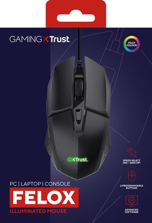 Immagine prodotto Trust Gxt109 Felox Mouse Da Gioco Nero (Cablato)
