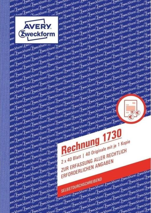 Actual product image Avery Form book "Invoice", SD, 4+1 FREE of charge (40 x)