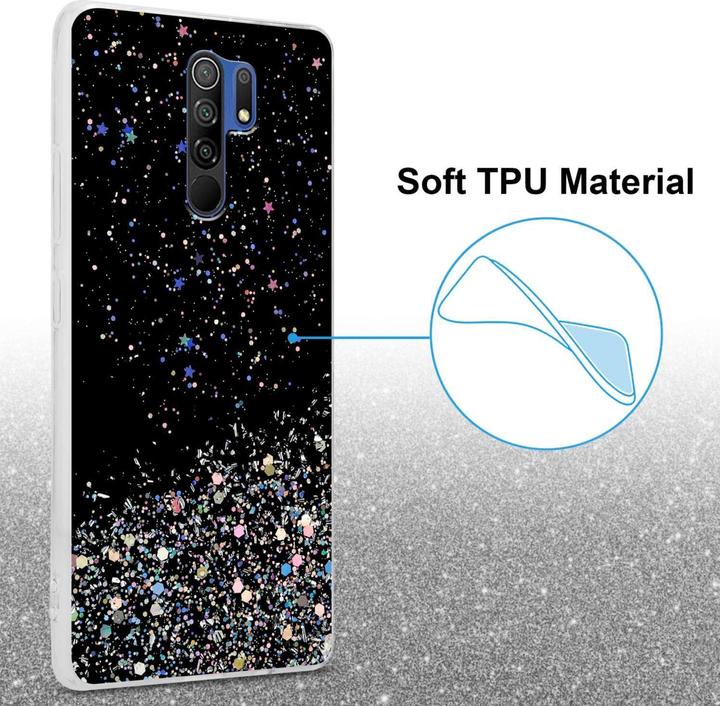 Actual product image Cadorabo Bumper Case for Xiaomi RedMi 9 TPU funkelnder Glitter (Xiaomi Redmi 9)
