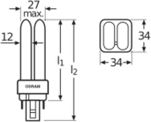 Actual product image Osram Dulux (G24q-3, 26 W, 1800 lm, 1 x, G)