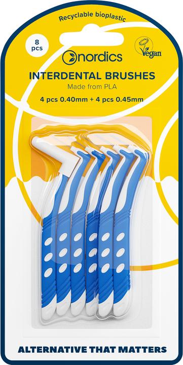 Nordics Eco Interdentale Tandenborstel PLA L 4x0,40mm + 4x0,45mm- (8 x)