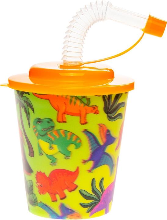 Actual product image LG-Imports Mug with lid and straw Dinosaur, 12 pieces. (12 x)