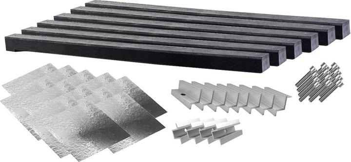 Wattstone Montage PV est-ouest Toiture plate pour 4 panneaux solaires 0° Socle en béton avec protection en