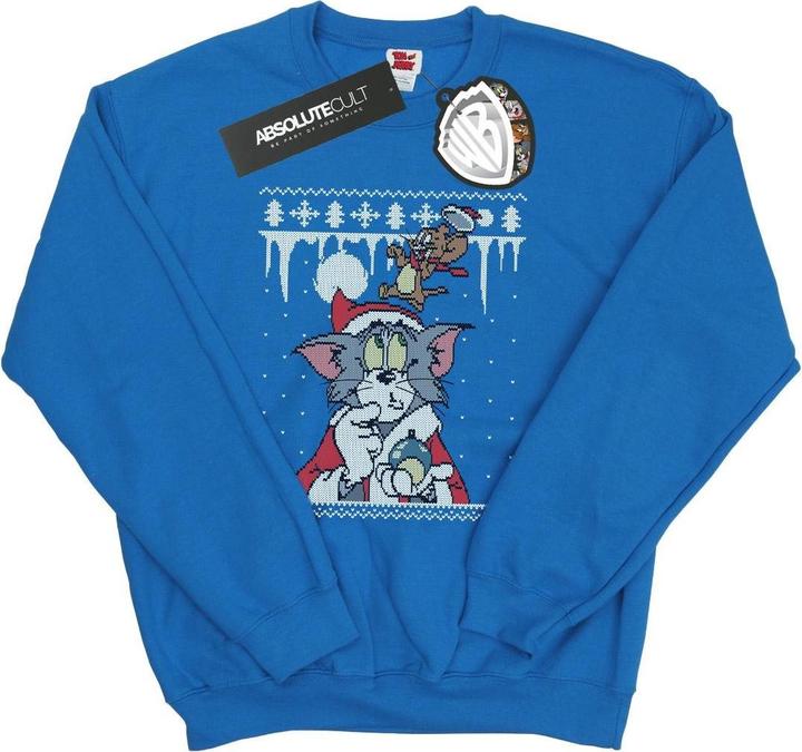 Actual product image Tom & Jerry Mens Christmas Fair Isle Sweatshirt (S)
