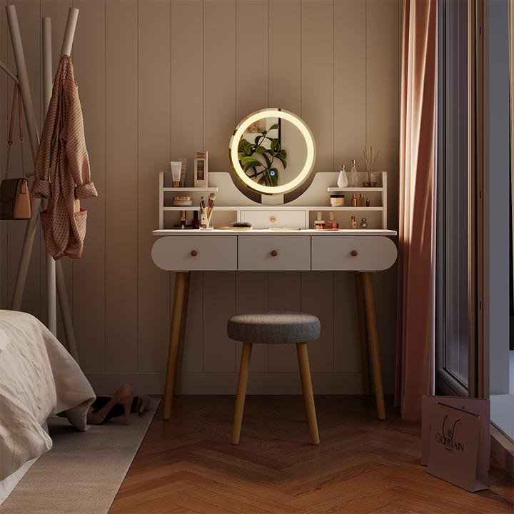 Actual product image Vicco Edda with stool and lighting (100 x 40 x 76 cm)