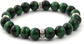 Actual product image Beneto Beaded bracelet made of green tiger eye MINK117 - Length: 19 cm (19 cm)