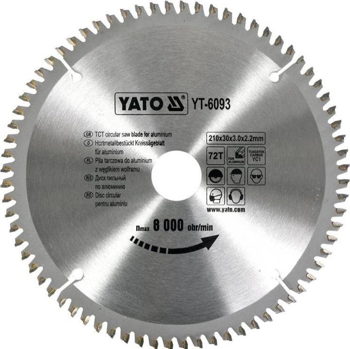 Immagine prodotto Yato Lama HM 210 x 30, 72 denti, TFZ, per alluminio, plastica, metalli non ferrosi