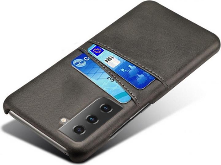 Produktbild Screenguard Samsung Galaxy S21 CardCaddy Leder Backcase mit Kartenfächern (Samsung Galaxy S21+)