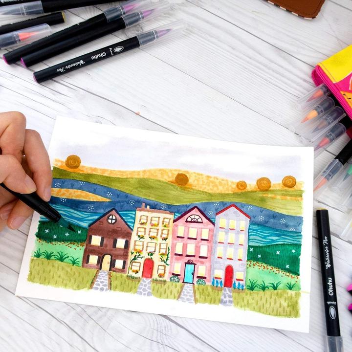 Produktbild Ohuhu Aquarell-Pinselstifte (Mehrfarbig, 24 x)