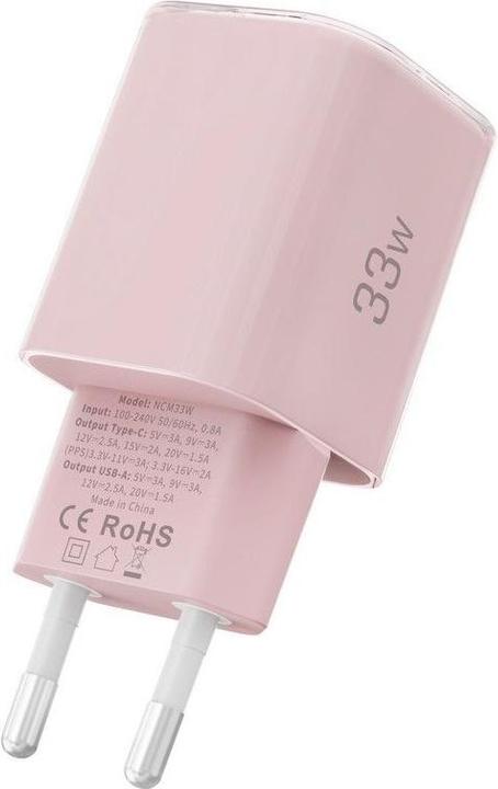 Produktbild Tech-Protect NCM33W 2-port PD33W/QC3.0 wall charger - pink (33 W)