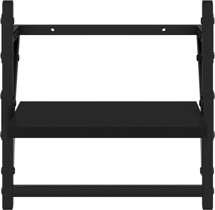 Produktbild VidaXL Wandregale mit Stangen 2 Stk. Schwarz 30x25x30 cm,Farbe (30 x 25 x 30 cm)