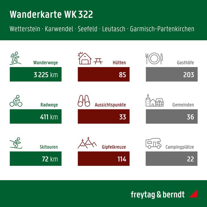 Produktbild Wetterstein - Karwendel, Wander-, Rad- und Freizeitkarte 1:50.000, freytag & berndt, WK 322