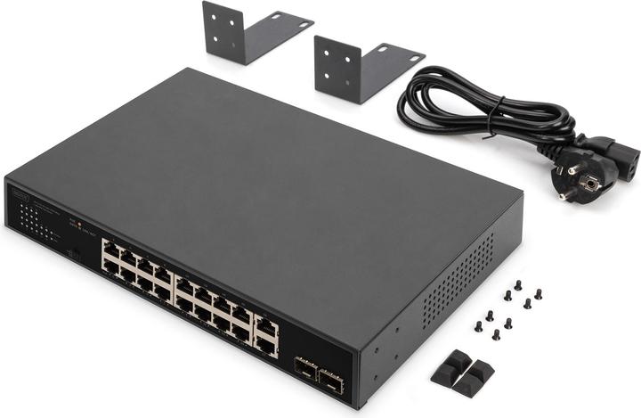 Produktbild Digitus 16+2 Port 10/100/1000 Mbps + 2 Gigabit SFP PoE Switch (18 Ports)
