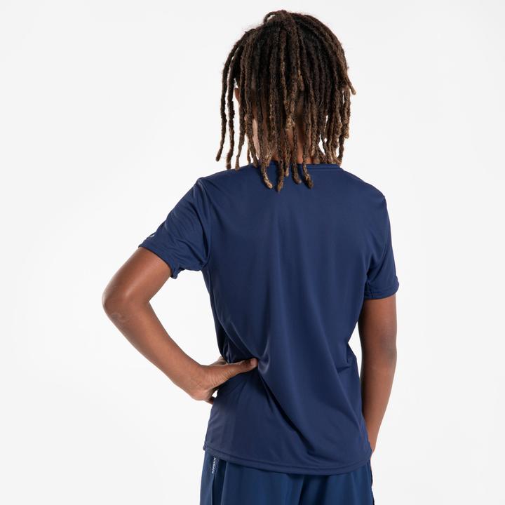 Produktbild Kiprun Laufshirt kurzarm Kinder atmungsaktiv - 500 Dry+ marineblau/grau (164)