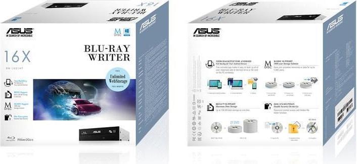 Actual product image ASUS Bw-16d1ht/G (DVD writer, Blu-ray burner, CD burner)