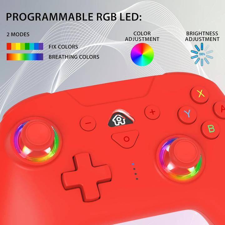 Image du produit Subsonic Contrôleur sans fil à Led rouge pour Switch (Switch)