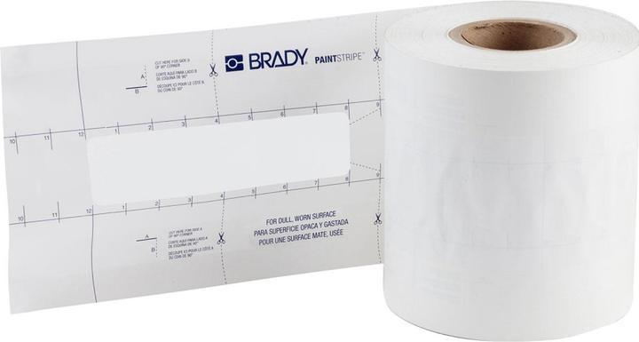 Produktbild Brady PaintStripe Schablone – Gestrichelte Linie, Polyester, Transparent/Weiss, 50.80 x 203.20 mm x