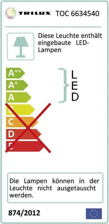 Energy Label Trilux LED Louvre Luminaire RPV 1500 Atirion D-L #6634540 (5500 lm)