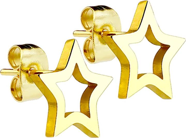 Produktbild Star Piercing Ohrstecker mit Stern vergoldet (ohne Messing, Chirurgenstahl 316L)