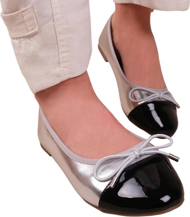 Actual product image Where's That From Womens/Ladies Janice PU Bow Detail Flat Ballerina Flats (36)