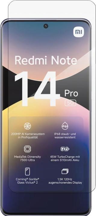 Immagine prodotto Screenguard Panzerglas Schutzfolie Case Friendly Design (1 Pezzo/i, Xiaomi Redmi Note 14 Pro 5G)
