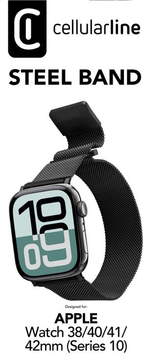 Actual product image Cellularline Steel Band - Apple Watch (38 mm, 40 mm, 41 mm, Stainless steel, Apple Watch Series 4, Apple Watch Series 5, Apple Watch Series 6, Apple Watch Series 7, Apple Watch Series 8, Apple Watch Series 9, Apple Watch SE, Apple Watch Series 1, Apple Watch Series 2, Apple Watch Series 3)
