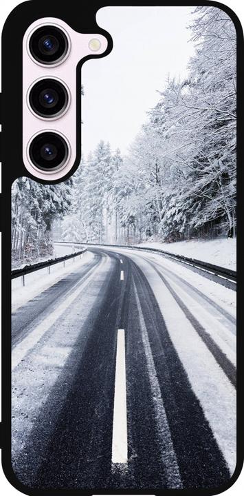 Produktbild PhoneLook Hülle Silikon schwarz Winter 22 Snowy Road (Samsung Galaxy S23)