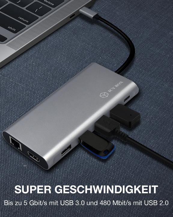 Actual product image Icy Box IB-DK4050-CPD (USB-C, 12 Ports)