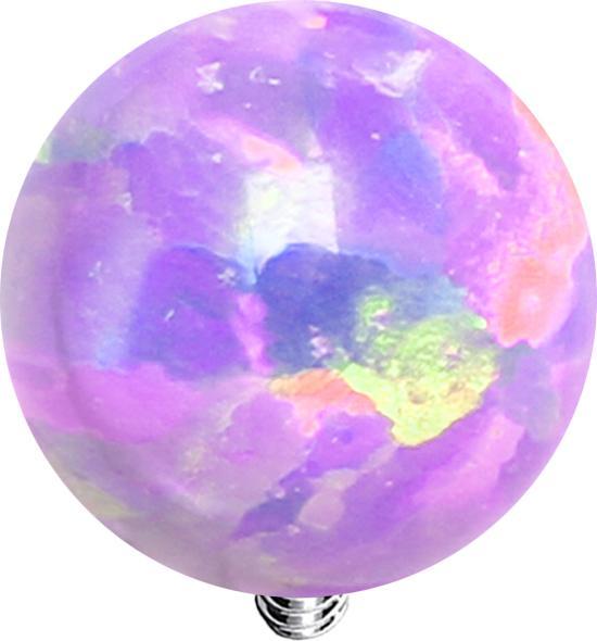 Star Piercing Dermal Anchor Kugel Opal violett (ohne Messing, Chirurgenstahl 316L)