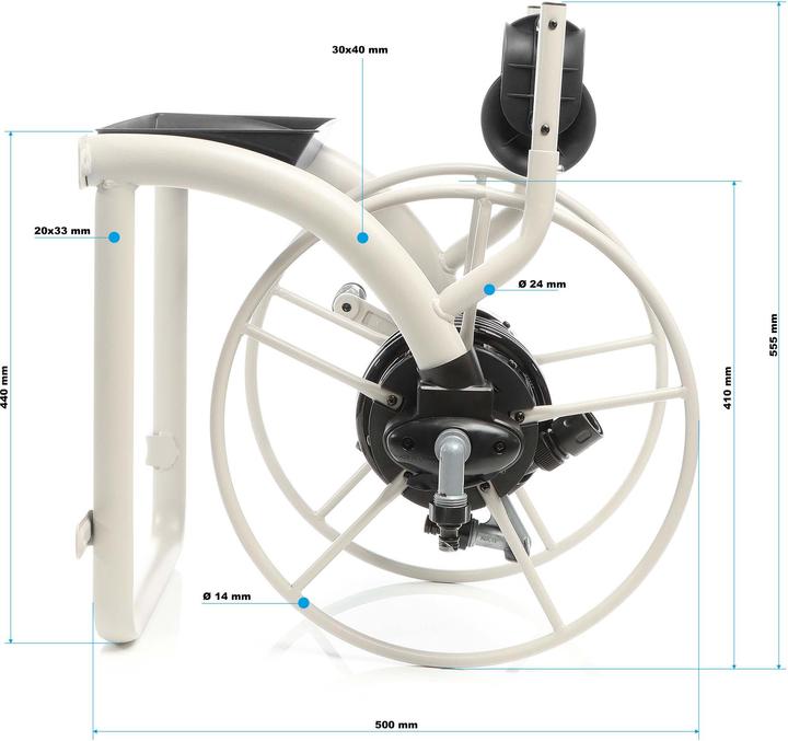 Produktbild XPOtool Schlauchtrommel Metall Wand Kurbel Wasserschlauch Aufroller Garten (60 m)