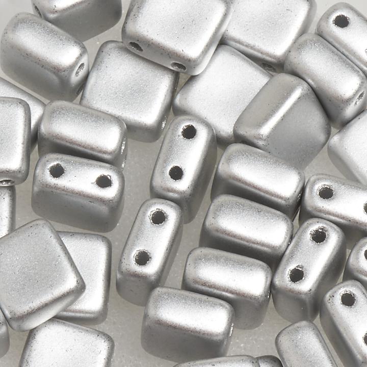 Image du produit Pracht Perle de verre "Carré", 2 trous, 35 pièces