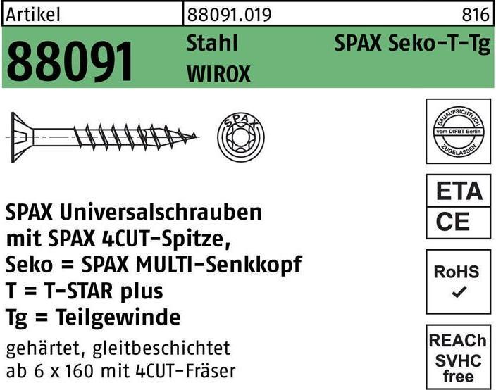 Produktbild Spax Spanplattenschrauben (100 Schrauben pro Stück)