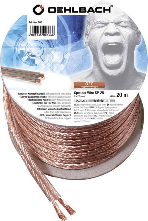 Oehlbach Speaker Wire Sp25 (20 m, 2.50 mm²)