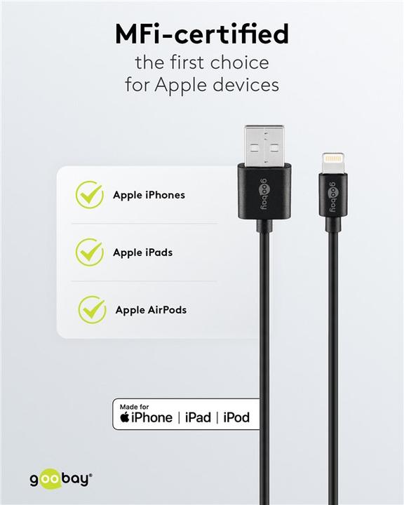 Immagine prodotto Goobay Cavo di ricarica e sincronizzazione (1 m, USB 2.0)