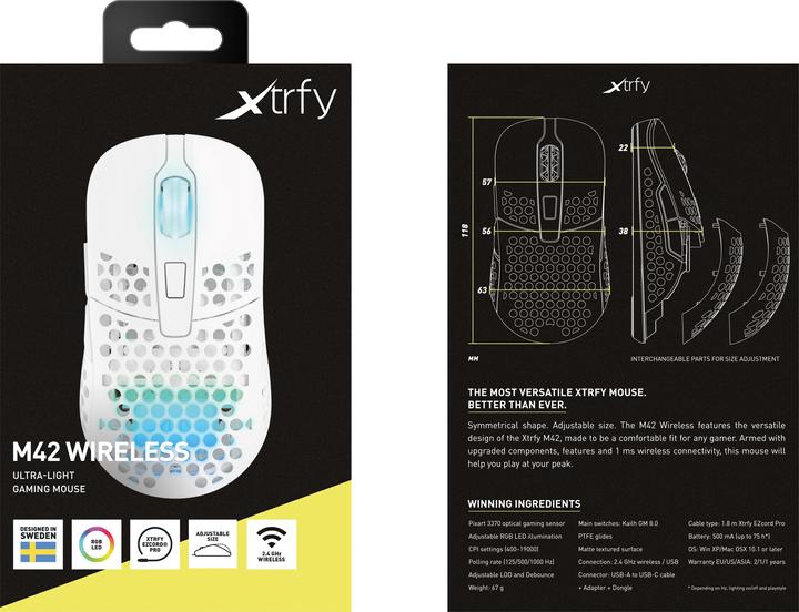 Produktbild CHERRY xtrfy M42 Wireless Gaming Maus, RGB (Kabellos)