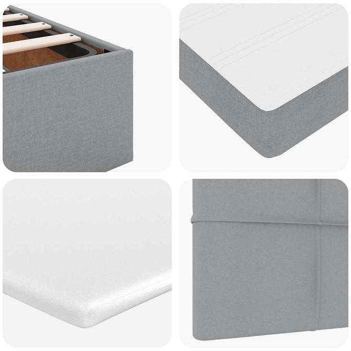 Image du produit VidaXL Lit Ottoman avec matelas Gris clair 80x200 cm Tissu (80 x 200 cm)