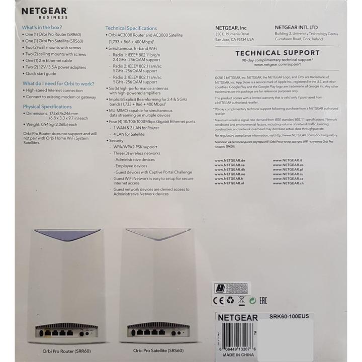 Actual product image Netgear Orbi Pro SRK60 Mesh WiFi Set
