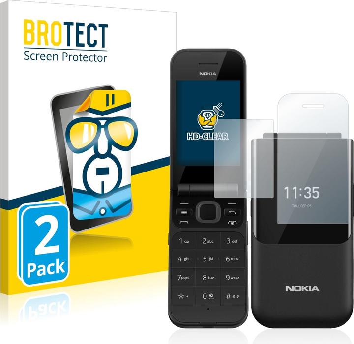 Produktbild BROTECT Schutzfolie Displayschutz Klar (2 Stück, Nokia 2720 Flip)
