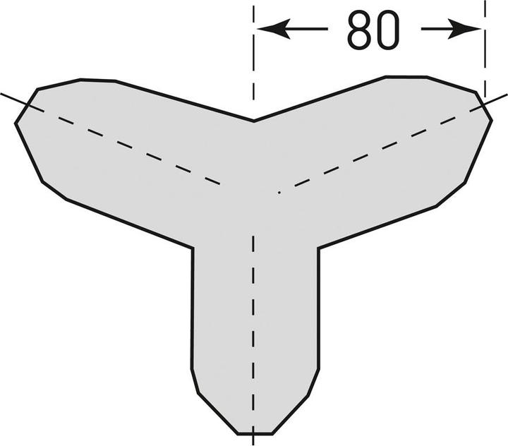 Actual product image Moravia Edge protector TRAPEZ outside corner 3-legged