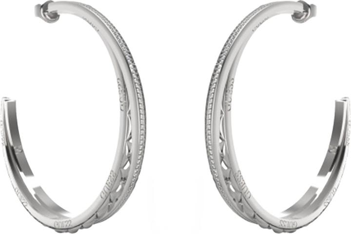 Actual product image Guess 52MM MATELASSE & PAVE HOOPS earrings (Stainless steel)