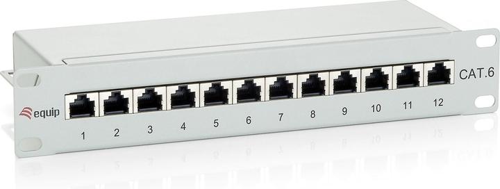 Produktbild equip 10" Patchpanel: 12 Port, 1HE, grau